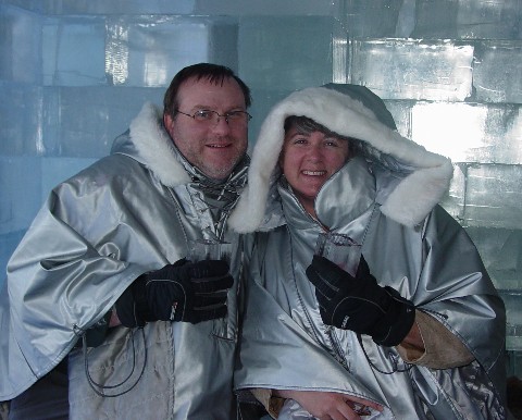 Allen & Terry at the Ice Bar at the Nordic Sea Hotel